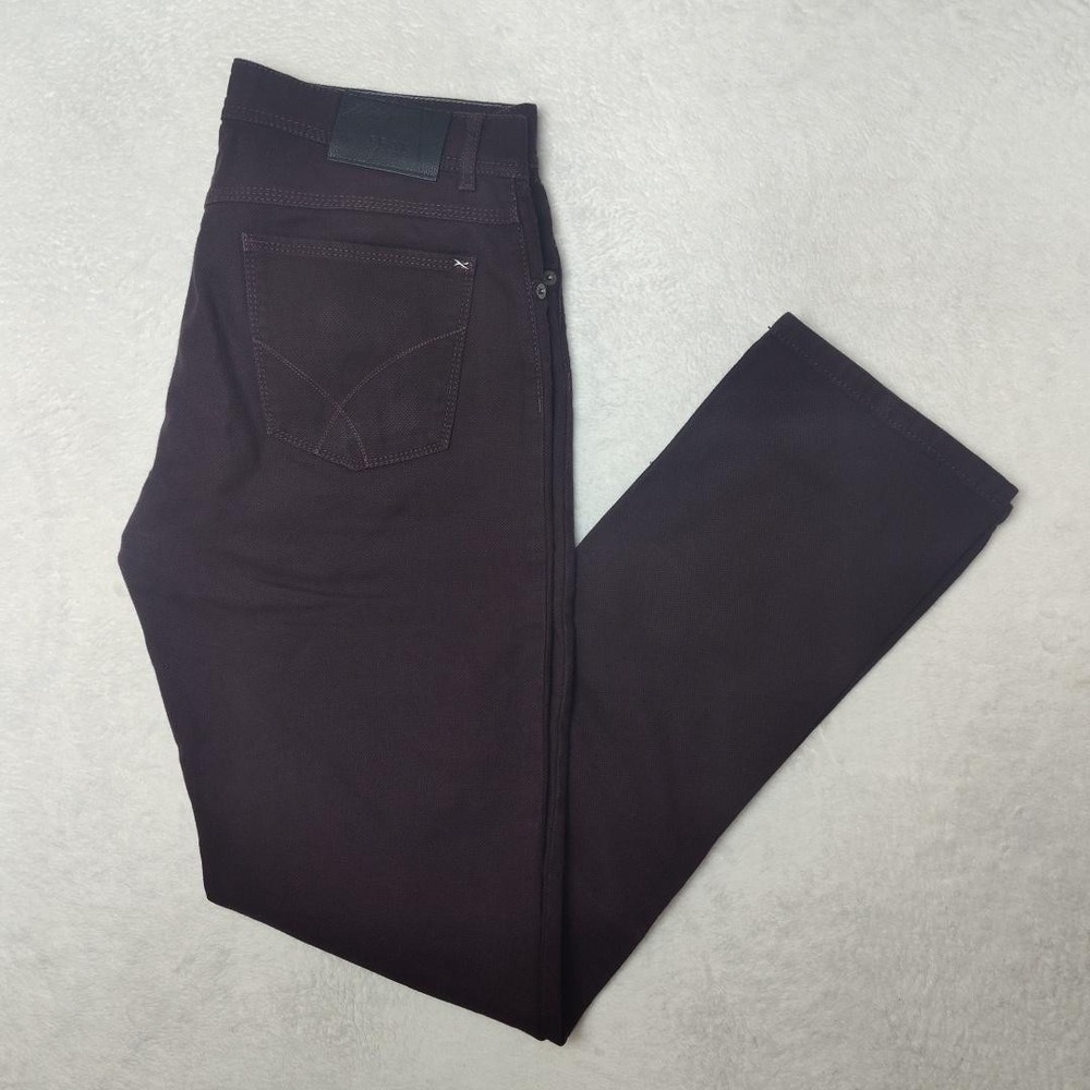 BRAX Jeans Mens 33x34 Purple Cooper Straight Dark‎ Wash Stretch Logo 5 Pocket